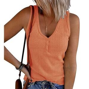 NWT Women's V-Neck Ribbed Tank Top Size Small